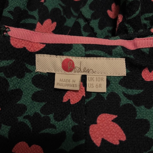 Boden Forest & Navy Floral Louise Textured Midi Sheath Dress US6R - Picture 11 of 12